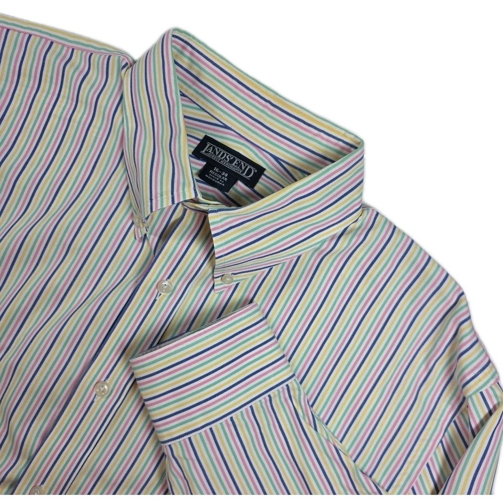 LANDS' END Direct Merchant Lg Slv Button Collar MEN SHIRT MULTICOLOR 16-34